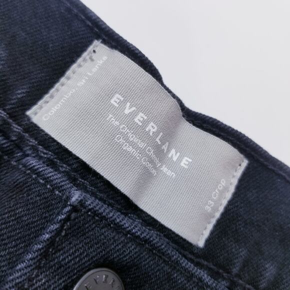 Everlane The Original Cheeky Crop Jeans Organic Cotton High Rise Black Denim - Picture 3 of 13